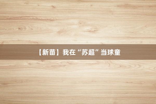 【新苗】我在“苏超”当球童